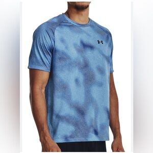 Under Armour Tech™ 2.0 Lino Print Short Sleeve Tee blue black loose fit size XLT